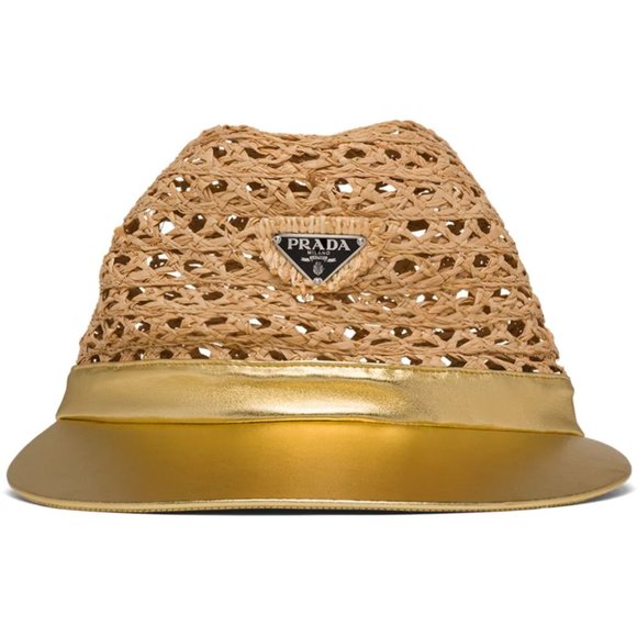 Prada logo plaque visor hat